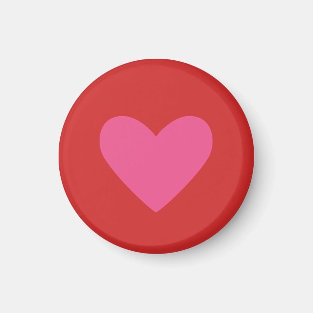VALENTINS DAY 1¼ Inch Round HEART MAGNET - KLEIN (Vorne)