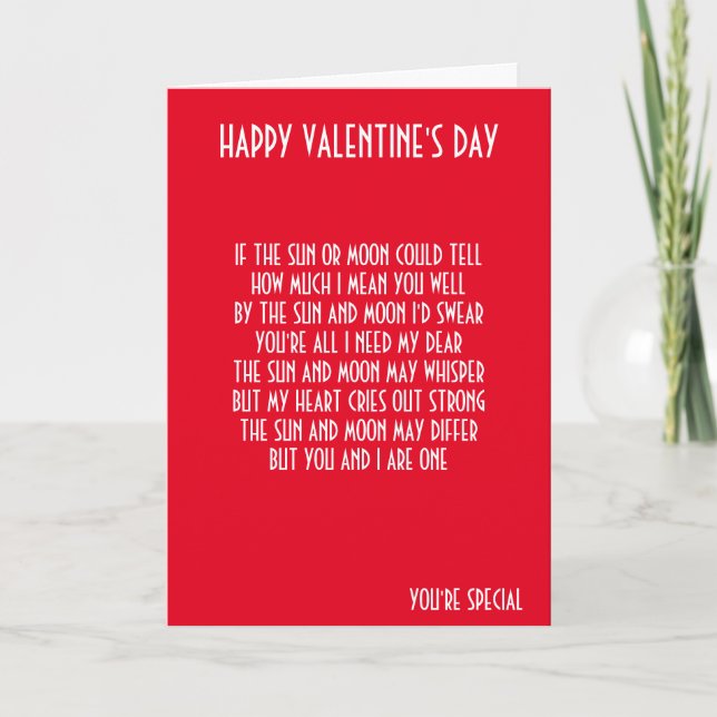 VALENTINS DAY POEM FEIERTAGSKARTE (Vorderseite)