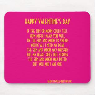 VALENTINS DAY POEM MOUSEPAD