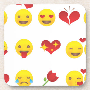 Valentins-Emoji Getränkeuntersetzer