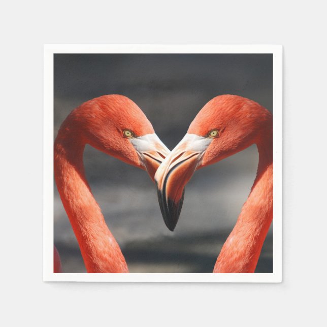 Valentins-Flamingo Serviette (Vorderseite)