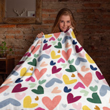 Valentins-Flauschdecke mit lustigem Herz-Muster