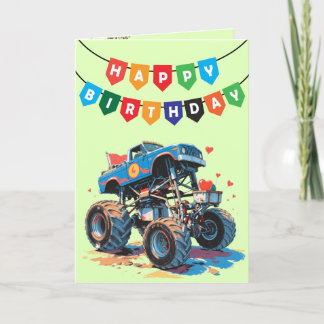 Valentins Geburtstag - Monster Truck Dankeskarte
