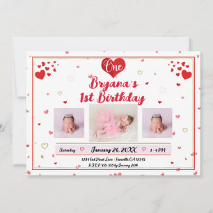 Valentins Geburtstagsfotografie Foto Geburtstag Einladung