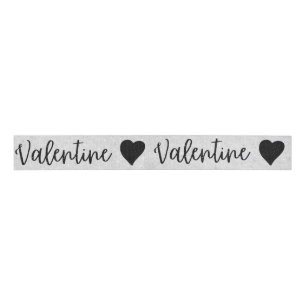 Valentins-Glittergroschenband in Schwarz Ripsband