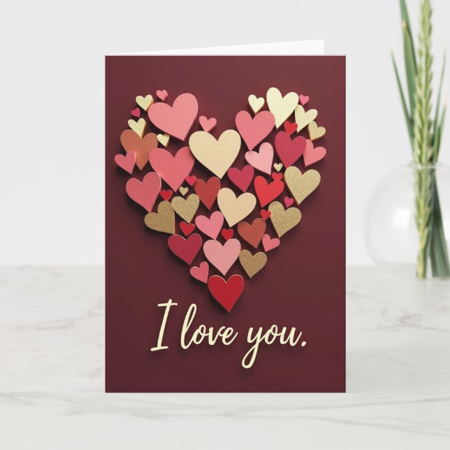 Valentins Glitzer Herz Karte (Vorderseite)