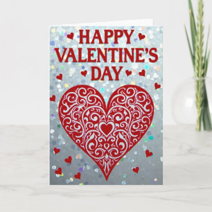 Valentins Glitzer Schrift Herz Karte