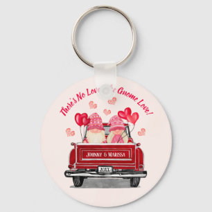 Valentins-Gnom-Vintage-Roter-LKW-Herzen-Untersetze Schlüsselanhänger