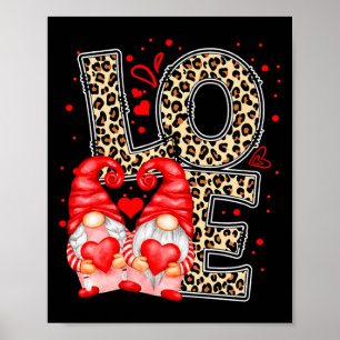 Valentins-Gnome Herz Valentinstag Gnom Leopa Poster