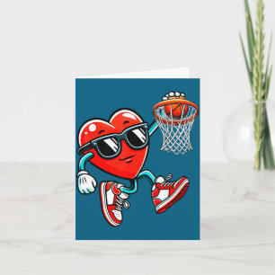 Valentins Herz Basketball Lustig Rot Karte