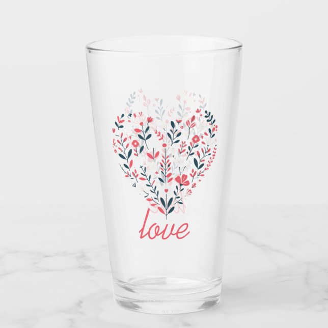 Valentins Herz Glas (Vorderseite)