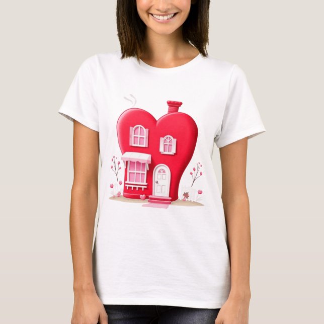 VALENTINS HERZ HAUS T-Shirt (Vorderseite)