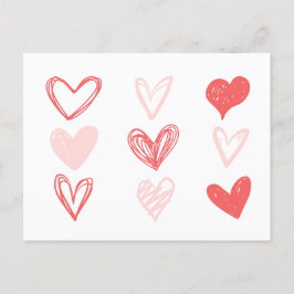 Valentins Herz rosa Minimalistisch-modern Postkarte
