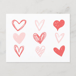 Valentins Herz rosa Minimalistisch-modern Postkarte