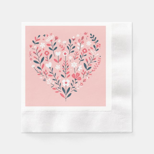 Valentins Herz Serviette (Vorderseite)