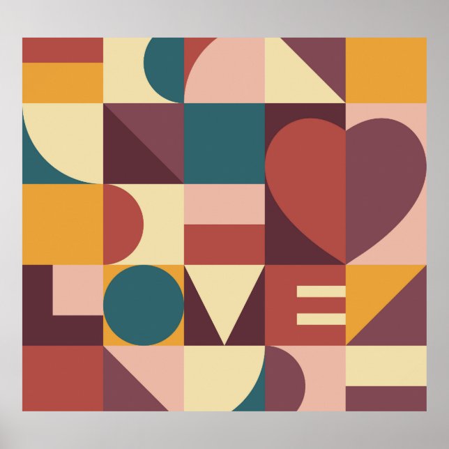 Valentins Herzdesign, abstrakter Hintergrund. Poster (Vorne)