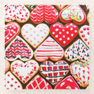 Valentins Herzkekse: hausgemachte Liebe. Glasuntersetzer