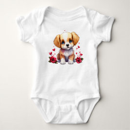 Valentins Hund, Whimsical Valentinstag, Personalis Baby Strampler