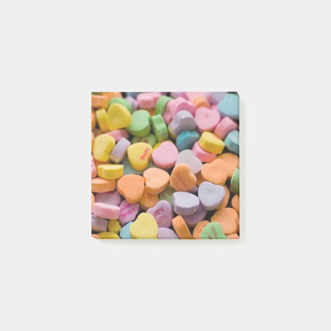 VALENTINS KANDY HÖRT MIT ROMANTISCHEN REDEWENDUNGE POST-IT KLEBEZETTEL (Vorderseite)