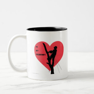 Valentins Kartengeschenk für Arborist/Tree Chirurg Zweifarbige Tasse