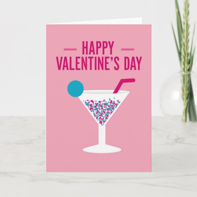 Valentins-Martini-Spaß-Karte Karte (Vorderseite)