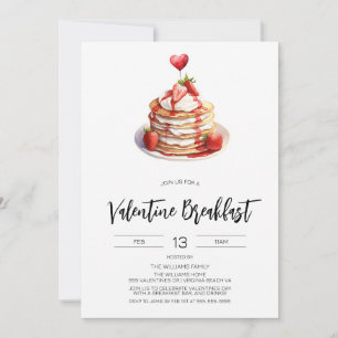 Valentins-Pfannkuchen-Frühstückseinladung Einladung