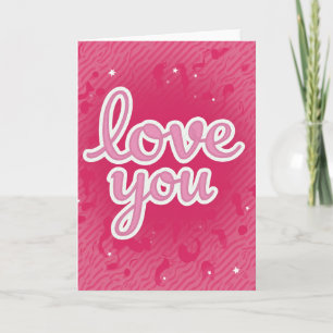 Valentins-Pink-Liebe-Dich-Karte Karte