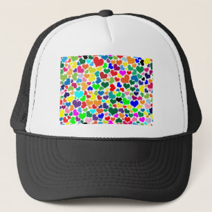 Valentins- Regenbogenherzen Truckerkappe