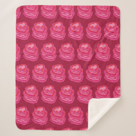 Valentins rosa herzförmige Kuchen-Decke Sherpadecke