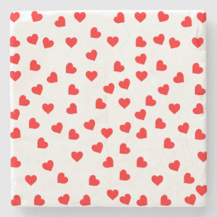 Valentins-Rot-Herz-Muster Steinuntersetzer