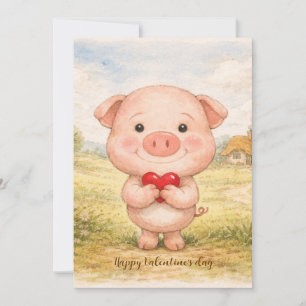 Valentins-Schwein Feiertagskarte