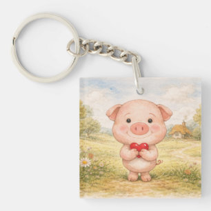 Valentins Schwein Schlüsselanhänger
