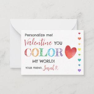 Valentins Shuttle Pen Color My World Class Card Mitteilungskarte