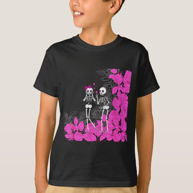 Valentins-Skelett-Paar  T-Shirt (Vorderseite)