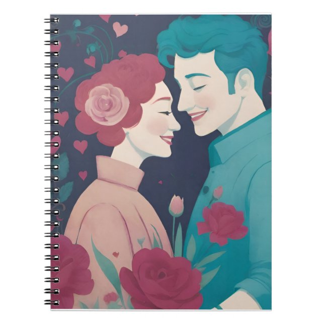 Valentins-Spiral-Fotobuch Notizblock (Vorderseite)