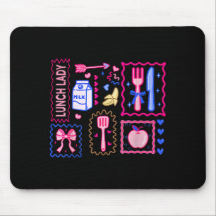 Valentins Stamp Coquette Schleife Mittagessen Lady Mousepad