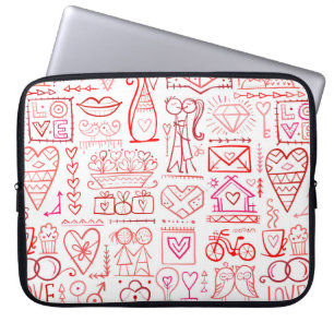Valentins Tageskartendesign. Liebe und Hochzeitsna Laptopschutzhülle