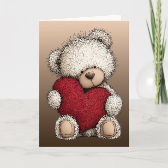 Valentins-Teddybär Karte (Vorderseite)