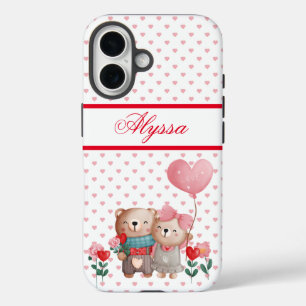 Valentins-Teddybär-Paar in Love Case-Mate iPhone 16 Hülle