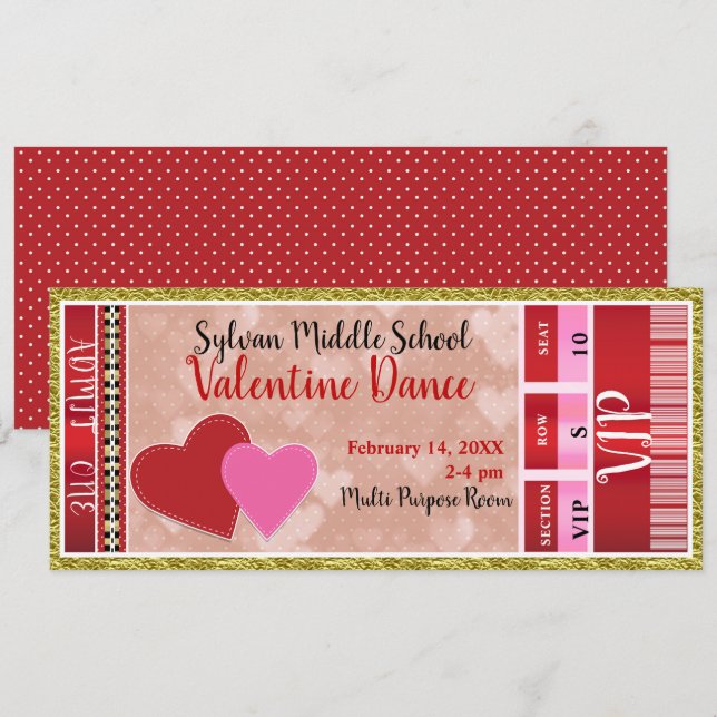 Valentins Valentinisches Party gibt einen VIP-Tanz Einladung (Vorne/Hinten)