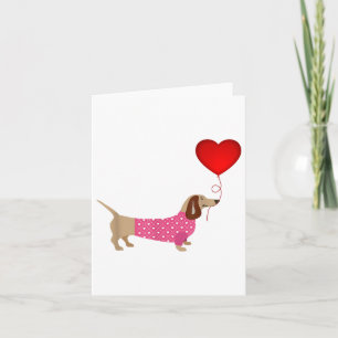 Valentins Wiener Dachshund Doxie im Hundekleid  Karte
