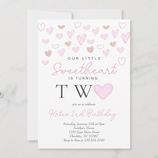 Valentins zweite Einladung zum Geburtstag (Vorderseite)