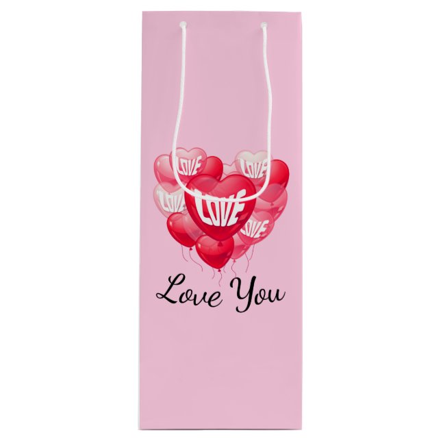 Valentinsche Geschenktasche Geschenktüte Für Weinflaschen (Vorderseite)
