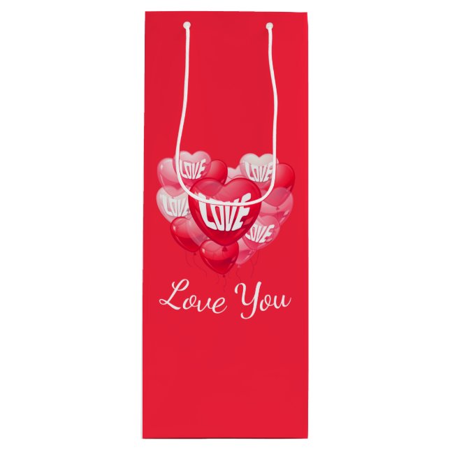 Valentinsche Geschenktasche Geschenktüte Für Weinflaschen (Vorderseite)