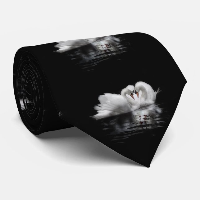 Valentinschwäne Krawatte (Gerollt)