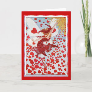 Valentinsfee schickt Liebe und Herzen Feiertagskarte