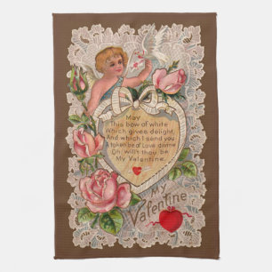 Valentinsgedicht mit Spitze Handtuch