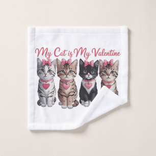 Valentinsgeschenk Meine Katze ist mein Valentin Waschlappen