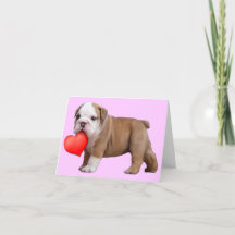 Valentinsgruß-Bulldoggenwelpe notecard