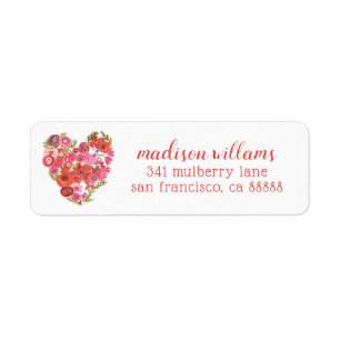 Valentinsgruß-Chic II des Aquarell-Blumenherz- 